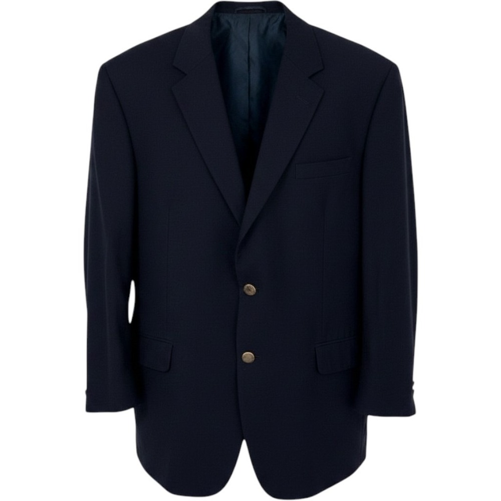 Jos A Bank Mens Navy Blue 100% Wool 2 Button Blazer Sport Coat Jacket 50R